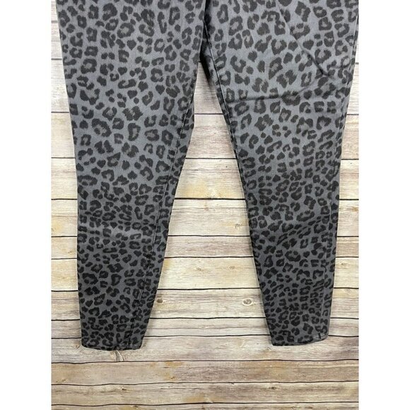 GOOD AMERICAN Size 10 Good Legs Gray Leopard Print High Rise Skinny Jeans Read - Picture 4 of 11